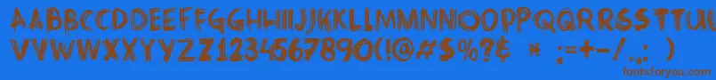 DkCrissCross Font – Brown Fonts on Blue Background