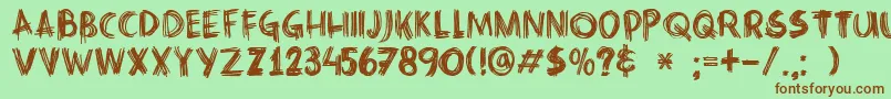 DkCrissCross Font – Brown Fonts on Green Background