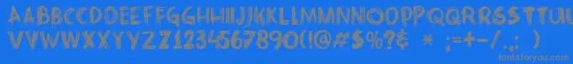 DkCrissCross-Schriftart – Graue Schriften auf blauem Hintergrund