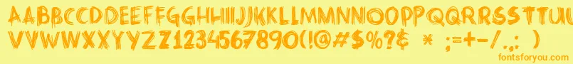 DkCrissCross Font – Orange Fonts on Yellow Background