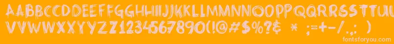 DkCrissCross Font – Pink Fonts on Orange Background