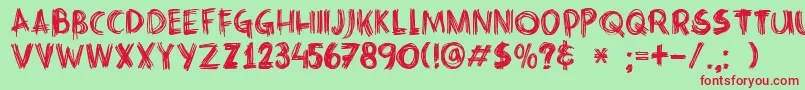 DkCrissCross Font – Red Fonts on Green Background