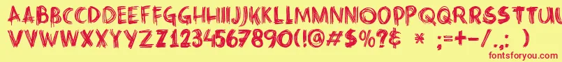 DkCrissCross Font – Red Fonts on Yellow Background