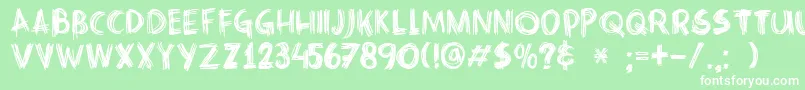 DkCrissCross Font – White Fonts on Green Background