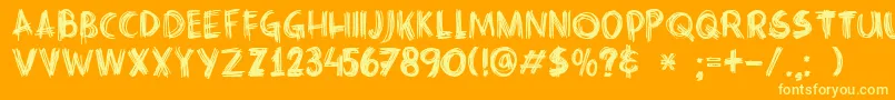 DkCrissCross Font – Yellow Fonts on Orange Background