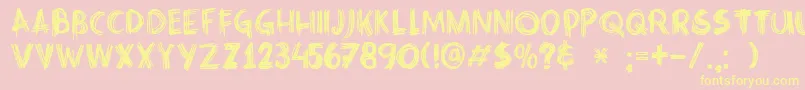 DkCrissCross Font – Yellow Fonts on Pink Background