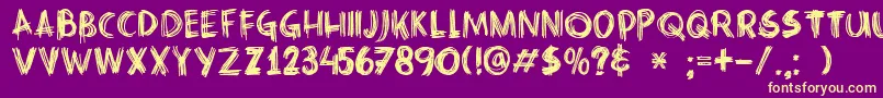 DkCrissCross Font – Yellow Fonts on Purple Background