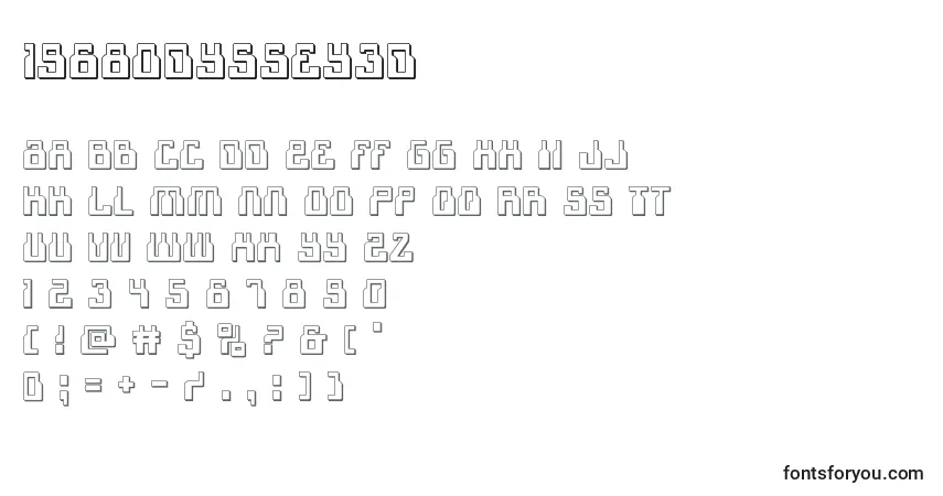 Fuente 1968odyssey3D - alfabeto, números, caracteres especiales