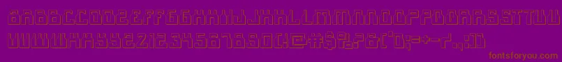 1968odyssey3D-Schriftart – Braune Schriften auf violettem Hintergrund