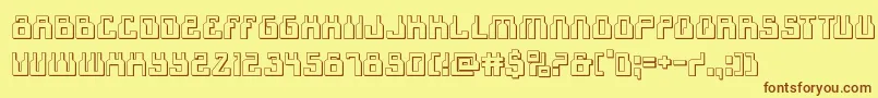 1968odyssey3D Font – Brown Fonts on Yellow Background