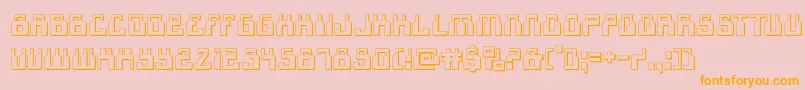 1968odyssey3D-Schriftart – Orangefarbene Schriften auf rosa Hintergrund