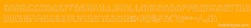 1968odyssey3D-Schriftart – Rosa Schriften auf orangefarbenem Hintergrund