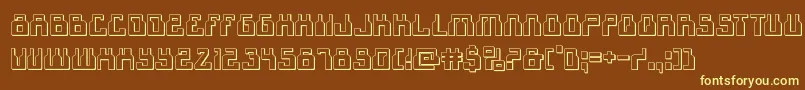 1968odyssey3D Font – Yellow Fonts on Brown Background