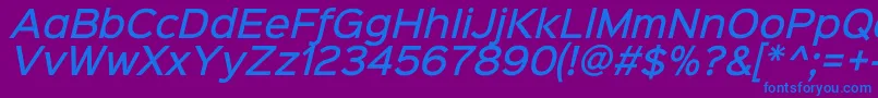 Sinkinsans500mediumitalic Font – Blue Fonts on Purple Background