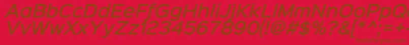 Sinkinsans500mediumitalic Font – Brown Fonts on Red Background