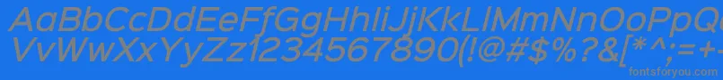 フォントSinkinsans500mediumitalic – 青い背景に灰色の文字