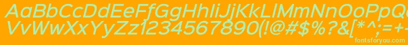 Sinkinsans500mediumitalic Font – Green Fonts on Orange Background