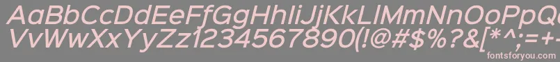 フォントSinkinsans500mediumitalic – 灰色の背景にピンクのフォント