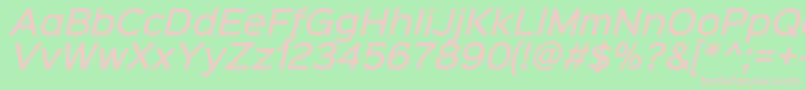 Sinkinsans500mediumitalic-fontti – vaaleanpunaiset fontit vihreällä taustalla