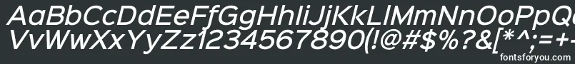 Sinkinsans500mediumitalic-fontti – valkoiset fontit mustalla taustalla