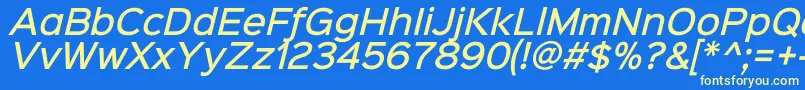 Sinkinsans500mediumitalic-fontti – keltaiset fontit sinisellä taustalla