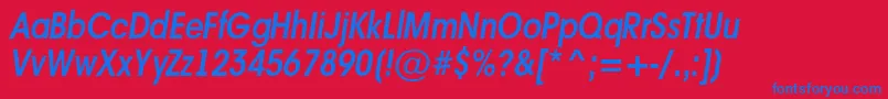 AAvanteltnrSemibolditalic Font – Blue Fonts on Red Background