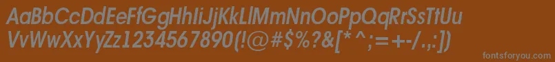 AAvanteltnrSemibolditalic-fontti – harmaat kirjasimet ruskealla taustalla