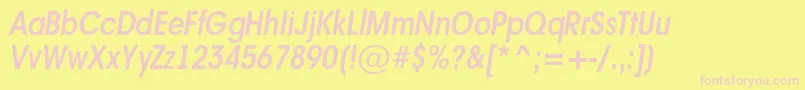 AAvanteltnrSemibolditalic-fontti – vaaleanpunaiset fontit keltaisella taustalla