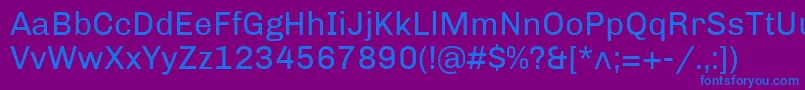 Fonte ChivoRegular – fontes azuis em um fundo violeta