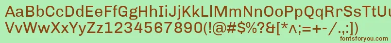 ChivoRegular-fontti – ruskeat fontit vihreällä taustalla