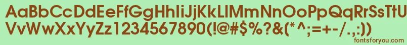 AvalancheBold Font – Brown Fonts on Green Background