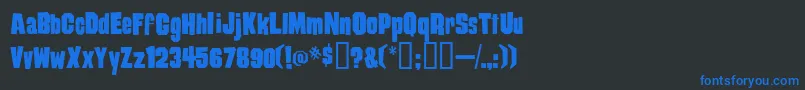 Damaged Font – Blue Fonts on Black Background