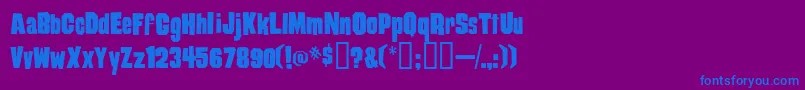 Damaged Font – Blue Fonts on Purple Background