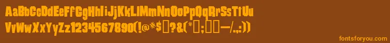 Damaged Font – Orange Fonts on Brown Background