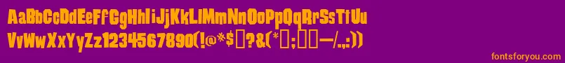 Damaged Font – Orange Fonts on Purple Background