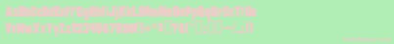 フォントDamaged – 緑の背景にピンクのフォント