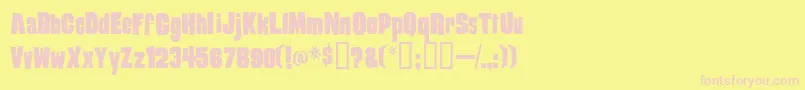 フォントDamaged – ピンクのフォント、黄色の背景