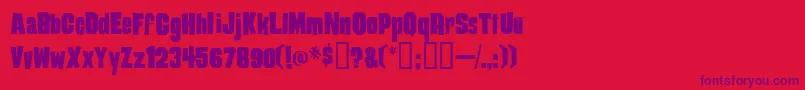 Damaged Font – Purple Fonts on Red Background