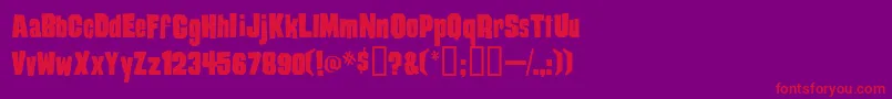 Damaged Font – Red Fonts on Purple Background