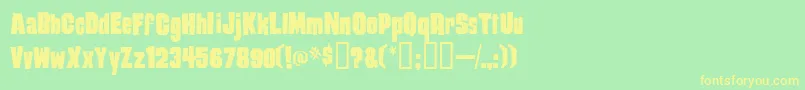 Damaged Font – Yellow Fonts on Green Background