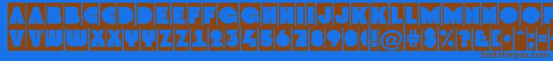 GrotocmNormal Font – Brown Fonts on Blue Background