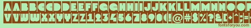 Fonte GrotocmNormal – fontes marrons em um fundo verde
