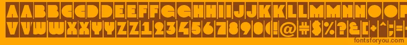 Więcej informacji o czcionce GrotocmNormal Czcionka GrotocmNormal – brązowe czcionki na pomarańczowym tle