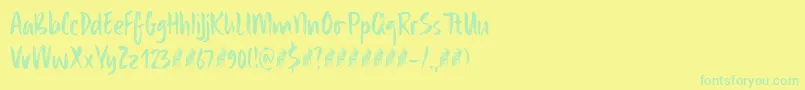 Police SibylleDemo – polices vertes sur fond jaune