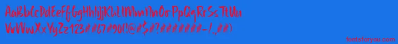 SibylleDemo Font – Red Fonts on Blue Background