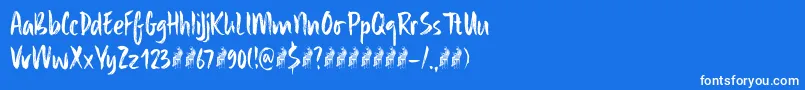 SibylleDemo-Schriftart – Weiße Schriften auf blauem Hintergrund
