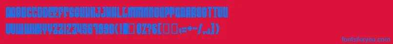 Radovhn Font – Blue Fonts on Red Background