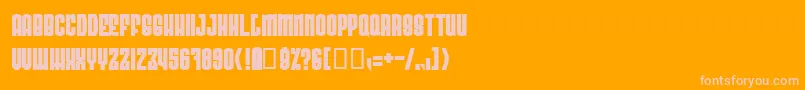 Radovhn Font – Pink Fonts on Orange Background