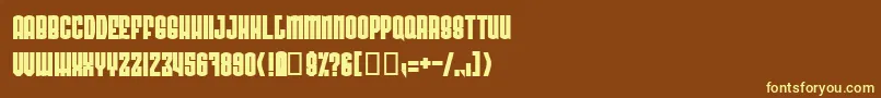 Radovhn-fontti – keltaiset fontit ruskealla taustalla