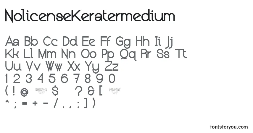 Czcionka NolicenseKeratermedium – alfabet, cyfry, specjalne znaki